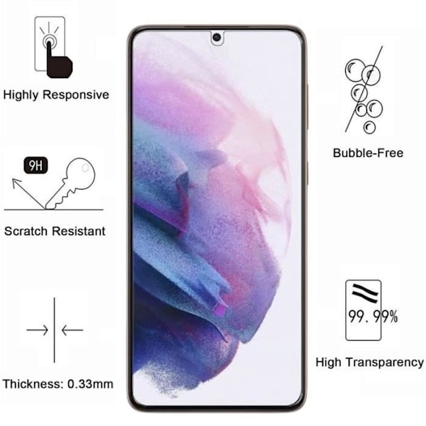 Stødabsorberende cover til Samsung Galaxy S21 5G og 2 hærdede glas skærmbeskyttelse Phonillico®