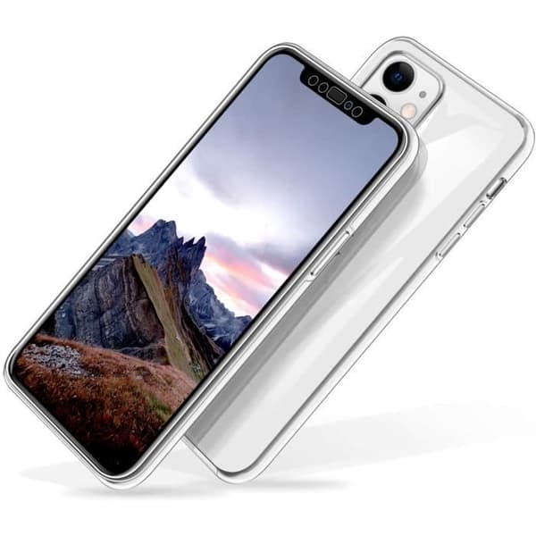 Coque - PHONILLICO - iPhone 12 MINI - Blød Silikone - Transparent - Beskyttelse 2 Dele Transparent