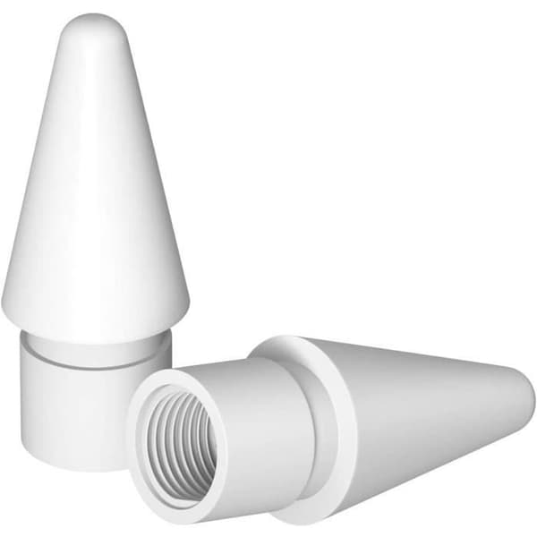 Silicone-spets - Phonillico - Kompatibel med Apple Pencil 1:a och 2:a generationen - 2-pack - Vit - Silikon Vit