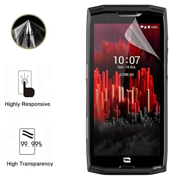 Skærmbeskyttelse - Phonillico - Crosscall Core X5 - Pakke med 2 - Ridsefast - Ultra tynd Transparent