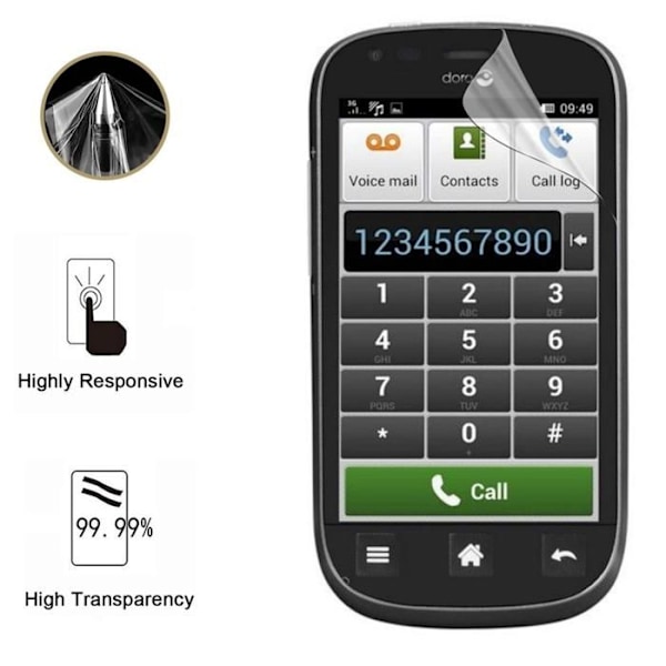Skærmbeskyttelse - Phonillico - Doro Liberto 810 - Pakke 2 - Ridsefast - Ultra tynd Transparent