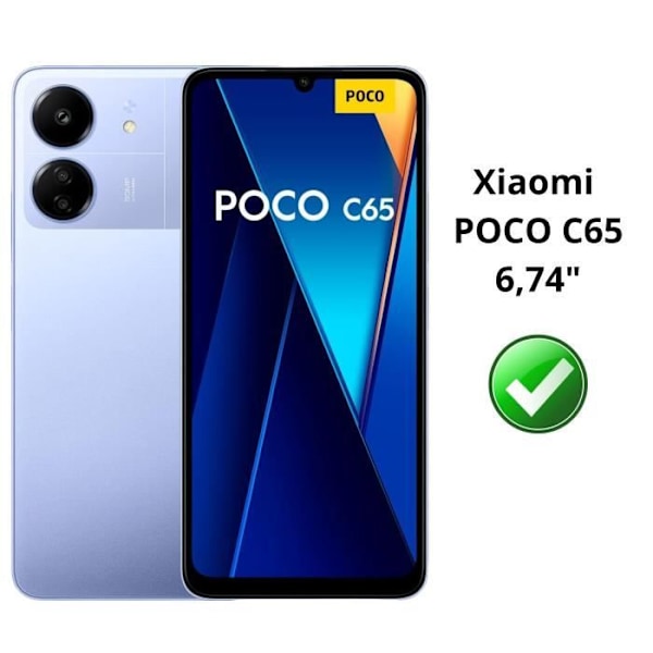 Härdat Glas - Phonillico® - Xiaomi Poco C65 - Skärm- och Kameraskydd - Paket med 2 - Rep-Resistent Transparent