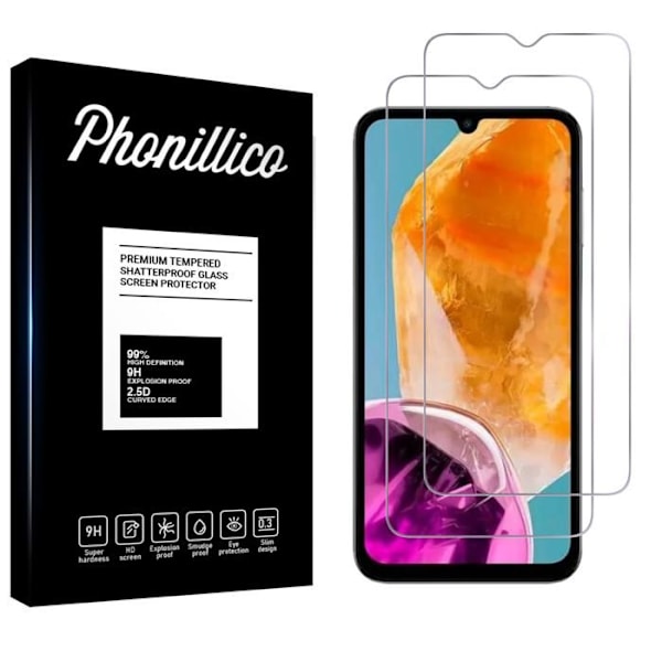 Skärmskydd - Phonillico - Samsung Galaxy M15 5G - Paket med 2 - Härdat glas - Transparent Transparent