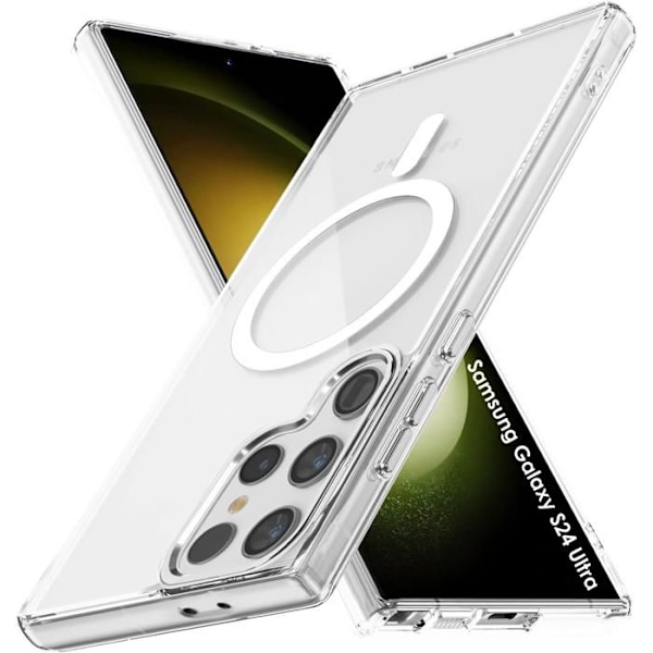 Coque - Phonillico® - Samsung Galaxy S24 ULTRA - Silikone Transparent - Blød - Integreret Magnetisk Cirkel Transparent