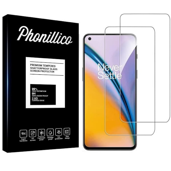 Karkaistu Lasi OnePlus Nord 2 5G [Pakkaus 2] Suojakalvo Phonillico® Transparent