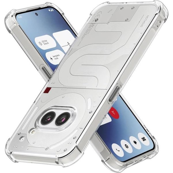 Stötsäkert skal - Phonillico® - Nothing Phone 2a - Mjukt TPU - Transparent - Förstärkt skydd Transparent