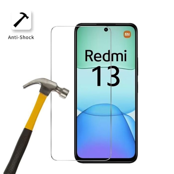 Film beskyttelse skærm - Phonillico - Xiaomi Redmi 13 - Tempereret glas - Pakke med 2 - Ridsefast Transparent
