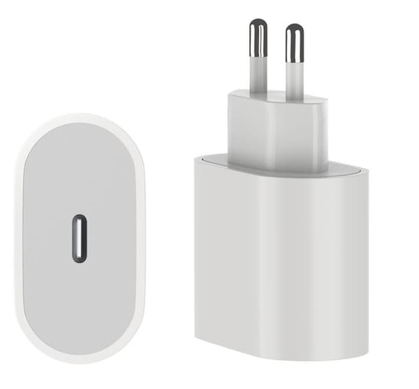 Hurtiglader 20W + USB-C til USB-C kabel 1 meter til iPhone 16 / 16 PLUS / 16 PRO / 16 PRO MAX Phonillico® Vit