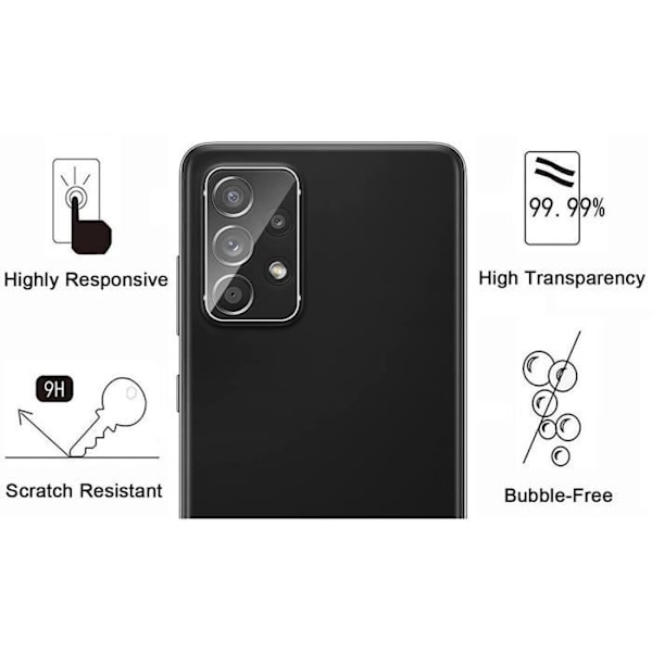 Beskyttelseskamera til Samsung Galaxy A33 5G - Galaxy A53 5G - Galaxy A73 5G [Sæt af 2] Tempereret Glas Kamerabeskyttelse Phonillico® Transparent