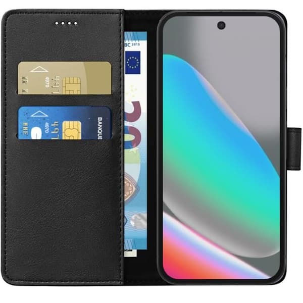 Coque til Google Pixel 10 / Pixel 10 Pro - Sort Portefeuille med Magnetisk Klap til Kortopbevaring Phonillico® Svart