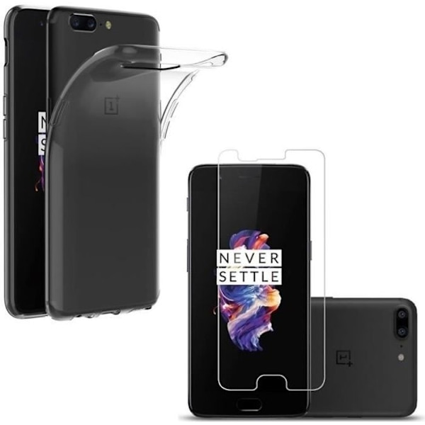 Coque ONEPLUS 5 + Hærdet Glas Skærmbeskyttelse - Etui Gels TPU Silikone Transparent Blød Ultra Tynd Beskyttelse -