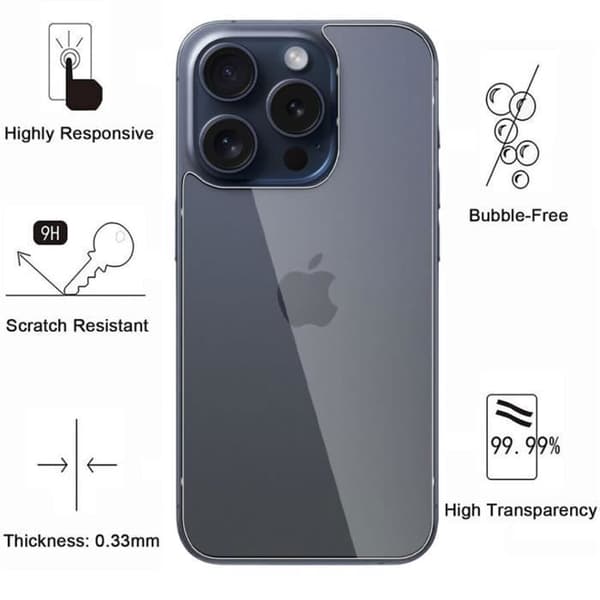 Filmgolvet härdat bak för iPhone 14 PRO MAX [Pack 4] Skärmskydd Phonillico® Transparent