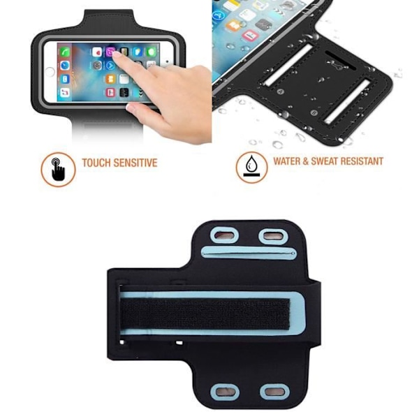Sportarmband Blå kompatibel med Samsung A10-A20-A40-A41-S10-S20-S21 5G-S22 5G - Justerbart skydd för löpning, sport, gym Phonillico® Blå