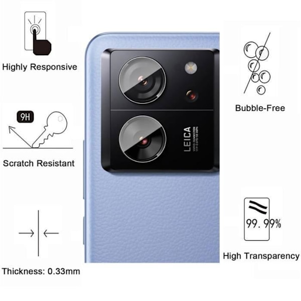 Fodral och härdat glas - Phonillico - Xiaomi 13T/13T PRO - Mjukt silikon - Transparent - Reptåligt Transparent