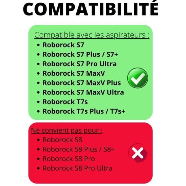 Pack tilbehør til Roborock S7 S7 Plus S7 Pro Ultra S7 MaxV T7s - Filtre/mopper/sidemonterede børster/ruller Phonillico®