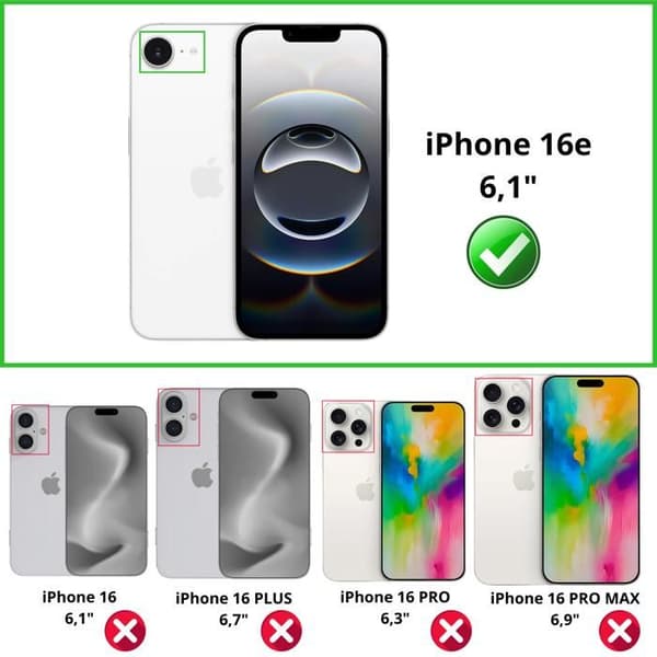 Coque antichock til iPhone 16e og 2 hærdede glas skærmbeskyttelse Phonillico® Transparent