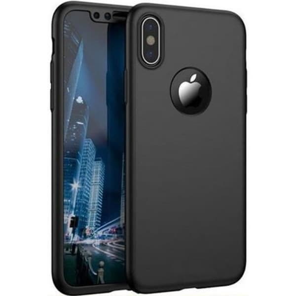 Coque - Phonillico® - iPhone X - Sort - Fuld Beskyttelse - Hårdt Plastik Svart