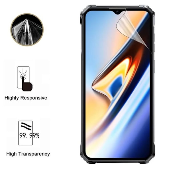 Oukitel WP38:n näyttösuojus [Pakkaus 2] Kestävä Ultra Ohut Muovinen Suojakalvo Phonillico® Transparent