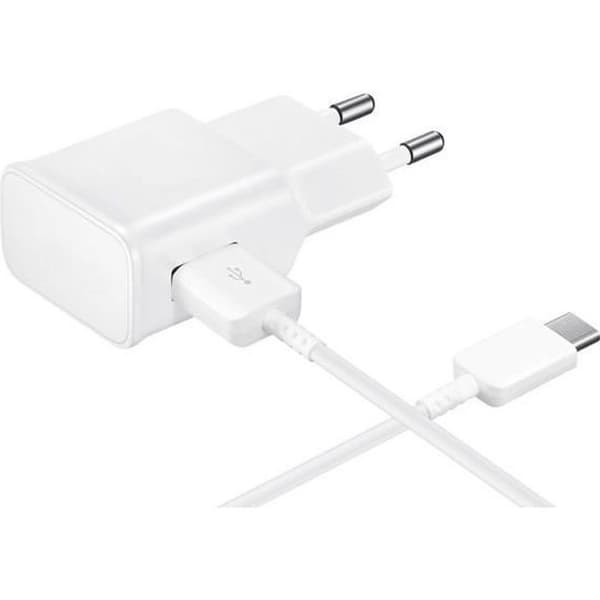 Oplader + USB-C Kabel Hvid til Oppo A54 5G - OPPO A74 5G Phonillico® Vit