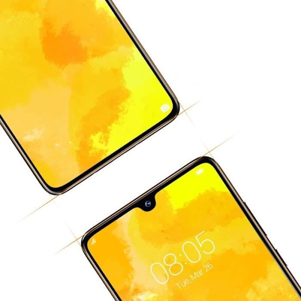 Hærder Glas - Phonillico® - Huawei P30 - Sort Kant - Ridsefast - Stødabsorberende Svart