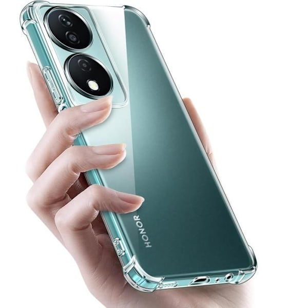 Stötsäker Skal - Phonillico - Honor 90 Smart 5G - Mjuk TPU - Transparent - Förstärkt Skydd Transparent