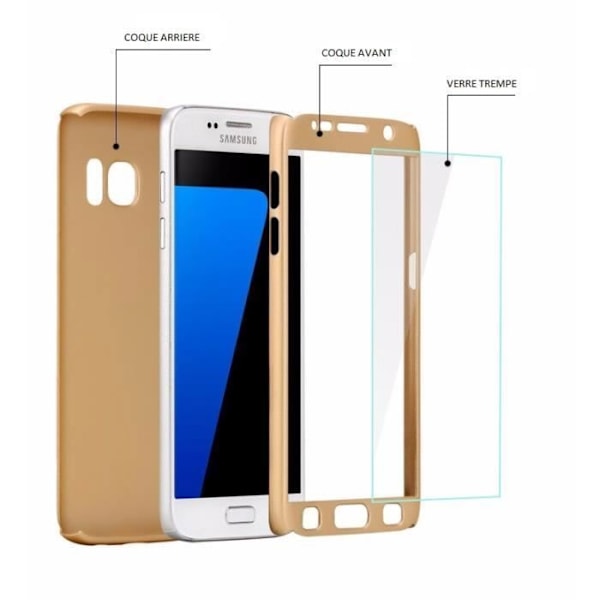 Kuori Samsung Galaxy A5 2017 A520 Musta + Karkaistu Lasitaso 360 Jämäkkä Kovamuovi Täydellinen Phonillico® Svart