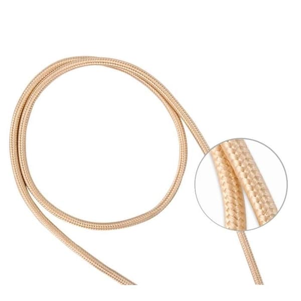 USB-C-kabel til Xiaomi Mi NOTE 10 - Mi NOTE 10 LITE - USB-C opladerkabel Nylonvævet Guld 1 Meter [BUNDLE 3] Phonillico® Guld