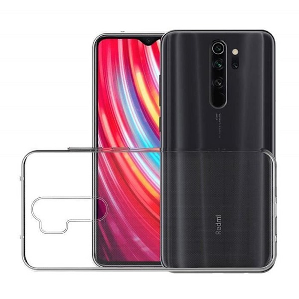 Coque til Xiaomi REDMI NOTE 8 PRO + Tempered Glass Sort Kant - Ultra Tynd Silikone Beskyttelse Skærm Film [Phonillico®] Svart