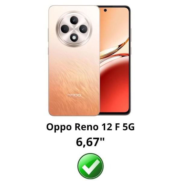 Film til beskyttelse af skærm - Phonillico - Oppo Reno 12 F 5G - Pakke med 4 - Tempereret glas - Ridsefast Transparent