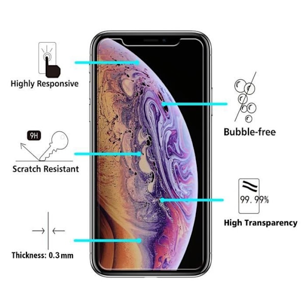 Härdat Glas för Apple iPhone 11 PRO MAX [Pack 3] Ultra Resistenta Skärmskydd Film [Phonillico®]