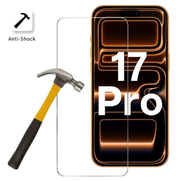 Härdat Glas för iPhone 17 PRO [Pack 2] Skyddsfilm Skärm Phonillico® Transparent