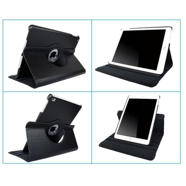 Coque Rotativ 360 Sort til Apple iPad MINI 1 - MINI 2 - MINI 3 - Hætte Etui Beskyttelse Elastisk Lukning Phonillico® Svart