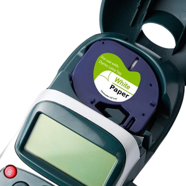 Etikett Vit kompatibel Dymo LetraTag - Pappersband 91200 12mm x 4m Phonillico®
