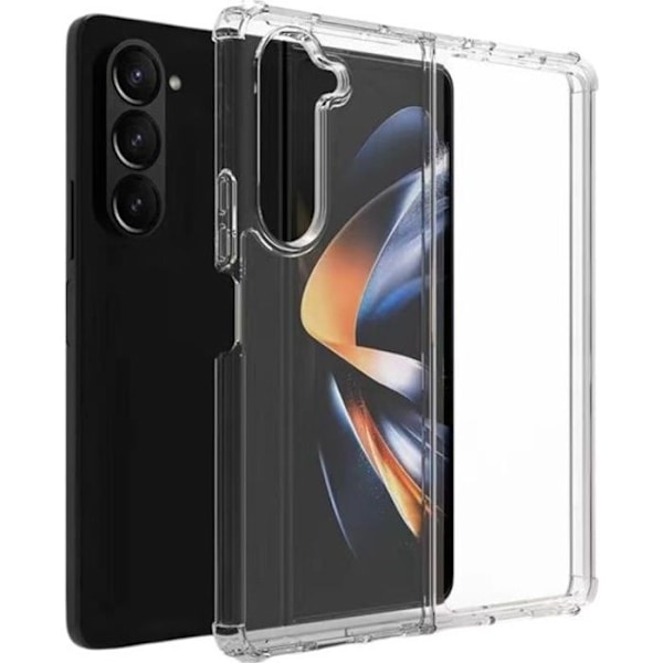 Kuori Samsung Z FOLD 5:lle - Iskunkestävä Pehmeä Silikoni Läpinäkyvä Phonillico® Transparent