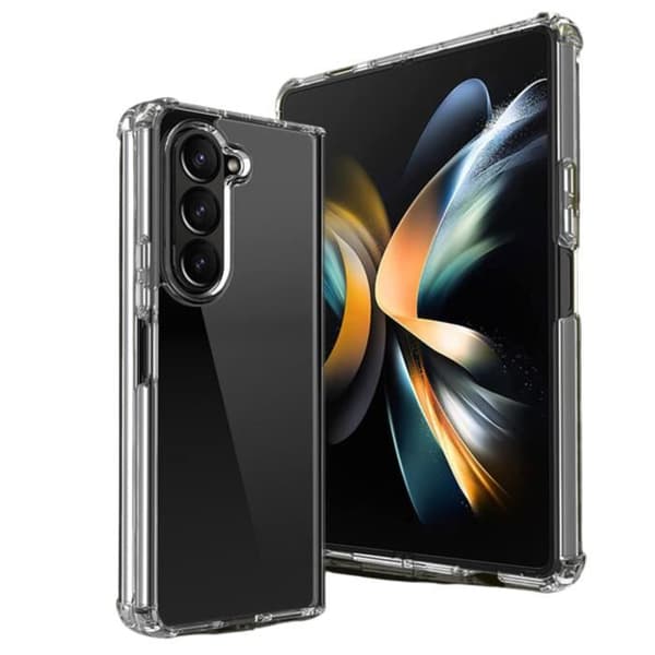 Coque til Samsung Z FOLD 5 - Antichok Beskyttelse Silikone Blød Transparent Phonillico® Transparent