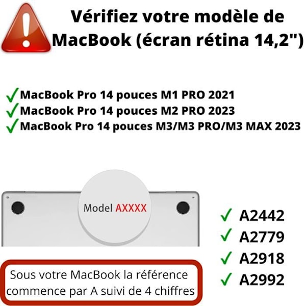 Coque 360 - Phonillico - MacBook Pro 14 - Transparent - Hårdfør Beskyttelse - Kompatibel M1 M2 M3 Transparent