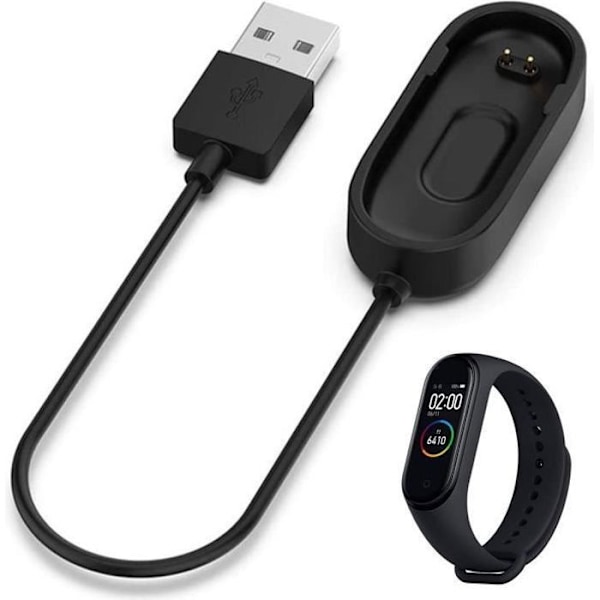 Yhteensopiva laturi Xiaomi Mi Band 4 - USB-kaapeli telakka-asema latausadapteri Phonillico® Svart