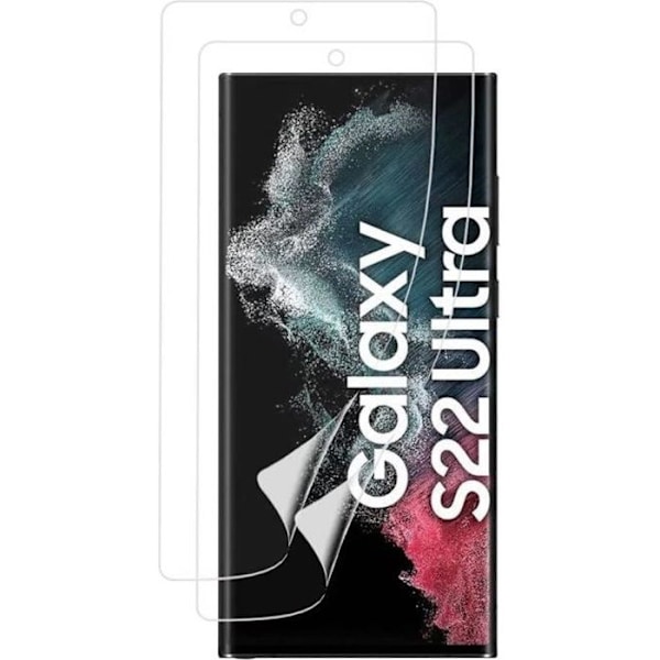 Samsung Galaxy S22 ULTRA 5G: n muovisuojakalvo [2 kpl pakkaus] kestävä, naarmuuntumaton, erittäin ohut Phonillico® Transparent