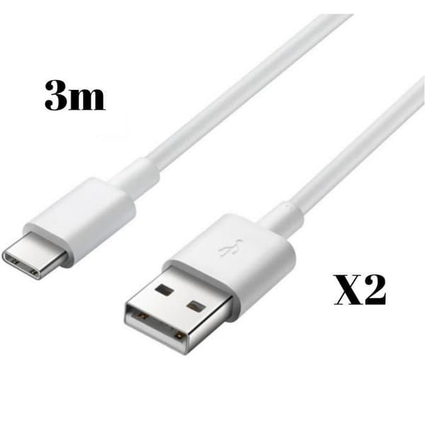 Kabel 3m til controller til Xbox Series X - Xbox Series S - USB-C Kabel Hvid [LOT 2] Phonillico® Vit
