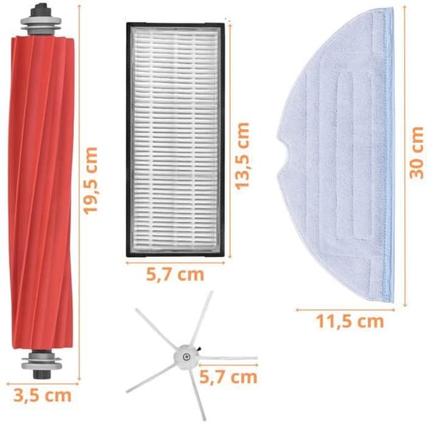 Pack tilbehør til Roborock S7 S7 Plus S7 Pro Ultra S7 MaxV T7s - Filtre/mopper/sidemonterede børster/ruller Phonillico®