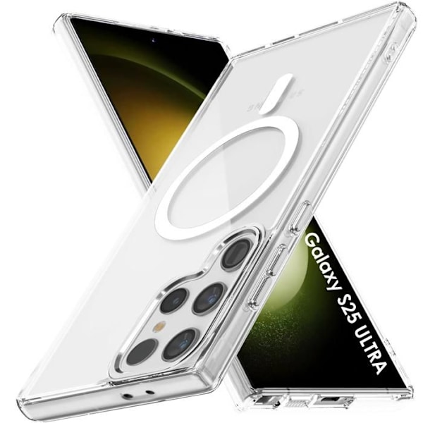 Coque - Phonillico® - Samsung Galaxy S25 ULTRA - Transparent Silikon - Mjuk - Inbyggd Magnetring Transparent