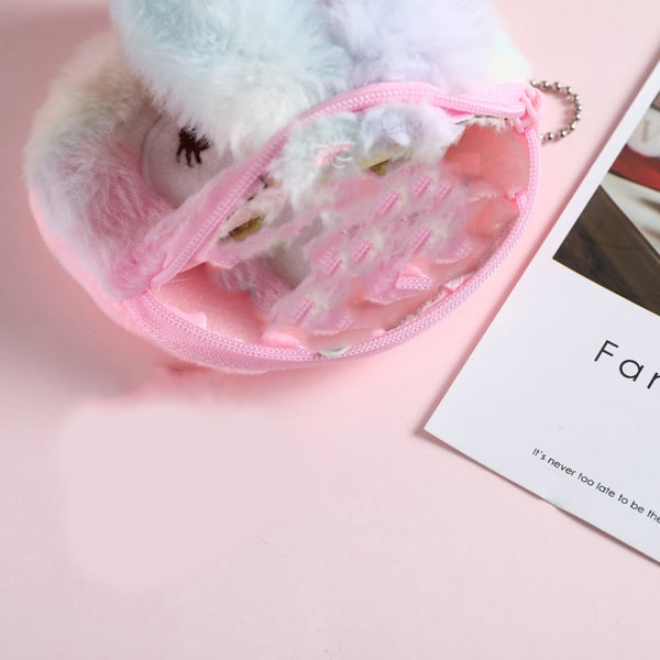 Plysj myntveske Søt kaninpose Lommebok bytte veske Gave til barn Barn
