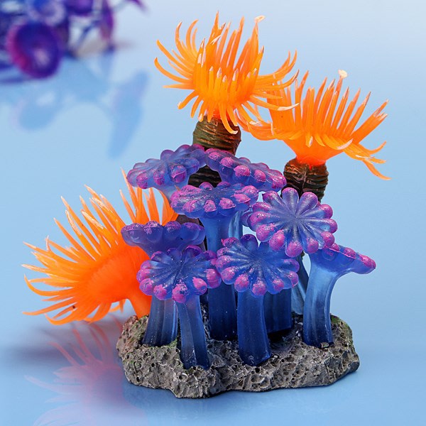 Kunstig korall akvarium dekorasjon akvarium simulering silikon planter Blomst plast myk sjøanemone landskap dekorasjon