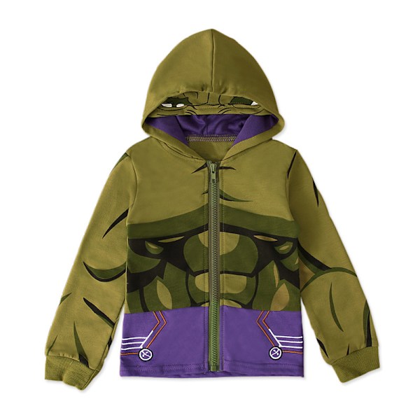 Barn Pojkar Superhjältar Spider-Man Hooded Sweatshirt Zip Hooded Jacka Topp Hulk 110 Hulk 110
