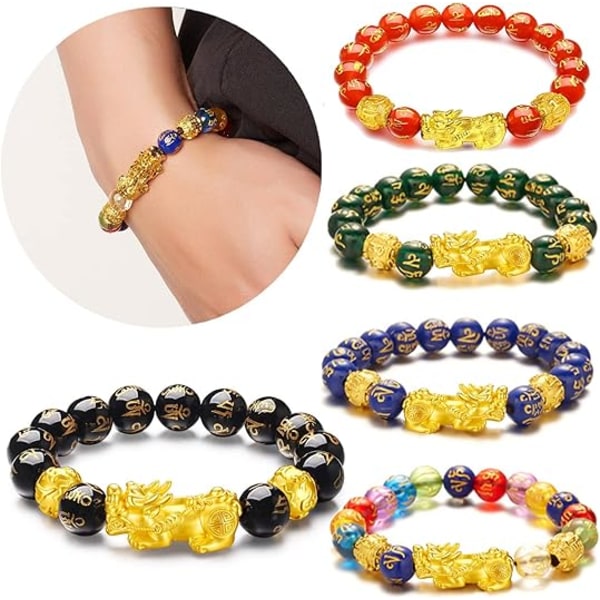 Feng Shui lyckoarmband - Pixiu-armband för kvinnor och män, Pi Yao med Sagin Pixiu-tecken för skydd kan ge tur och välstånd