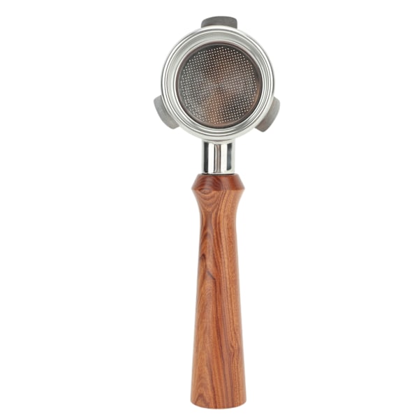 Bottenløs portafilter 54mm 3-øret massivt trehåndtak rustfritt stål kaffebottenløs filter for Breville 8-serie F-type rødt tre