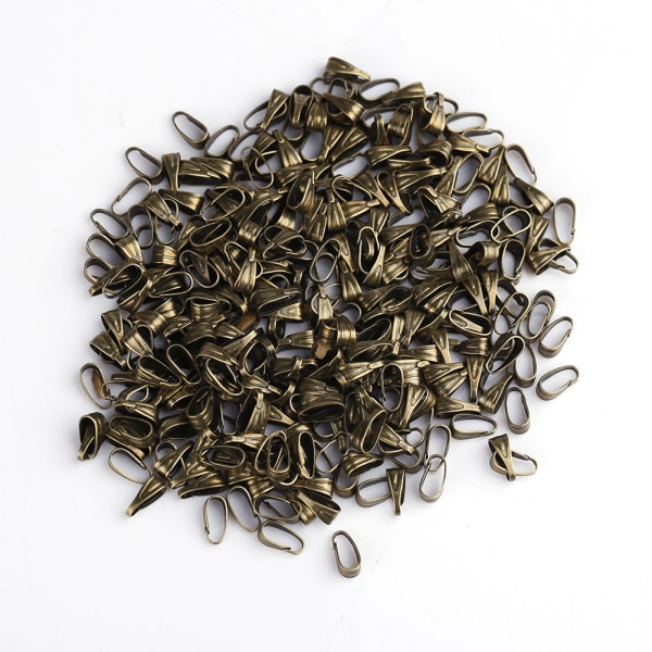 300Pcs / Bag Pendant Connector Pinch Clips Clasps Snap Jewelry Findings Alloy Bails (Bronze)