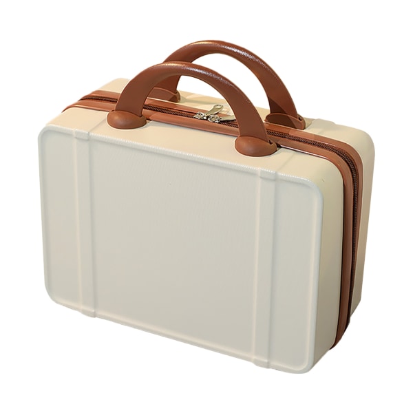 Litet handbagage hårt skal Portabelt moderiktigt bekvämt handtag sminkväska för resor Business Beige 14in