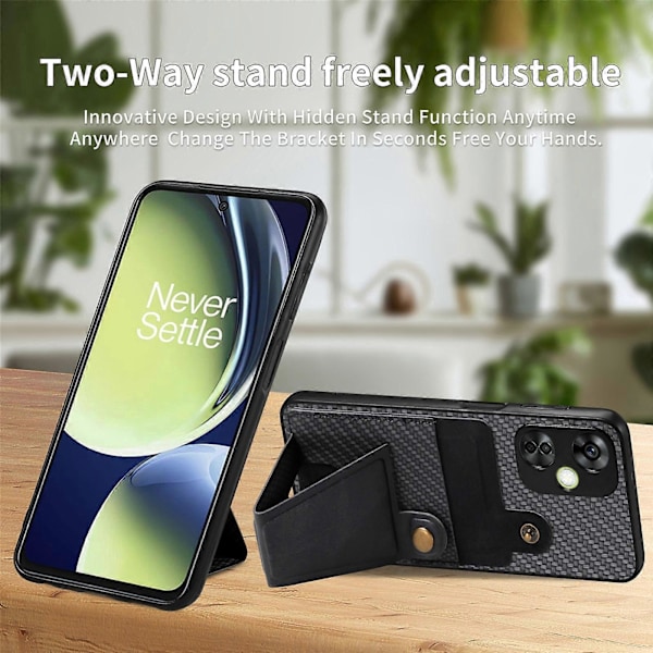 Kolfiberplånboksfodral för OnePlus Nord CE 3 Lite Svart