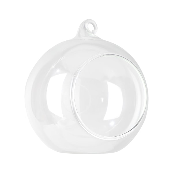 (1 förpackning) (8 cm platt botten boll) glas hängande boll inomhus hängande boll, kan hänga kristallglas ljusstake, transparent rund boll blomkruka, glas